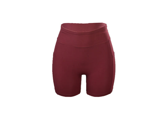 WINE RED SEAMLESS FRONT BIKE SHORT